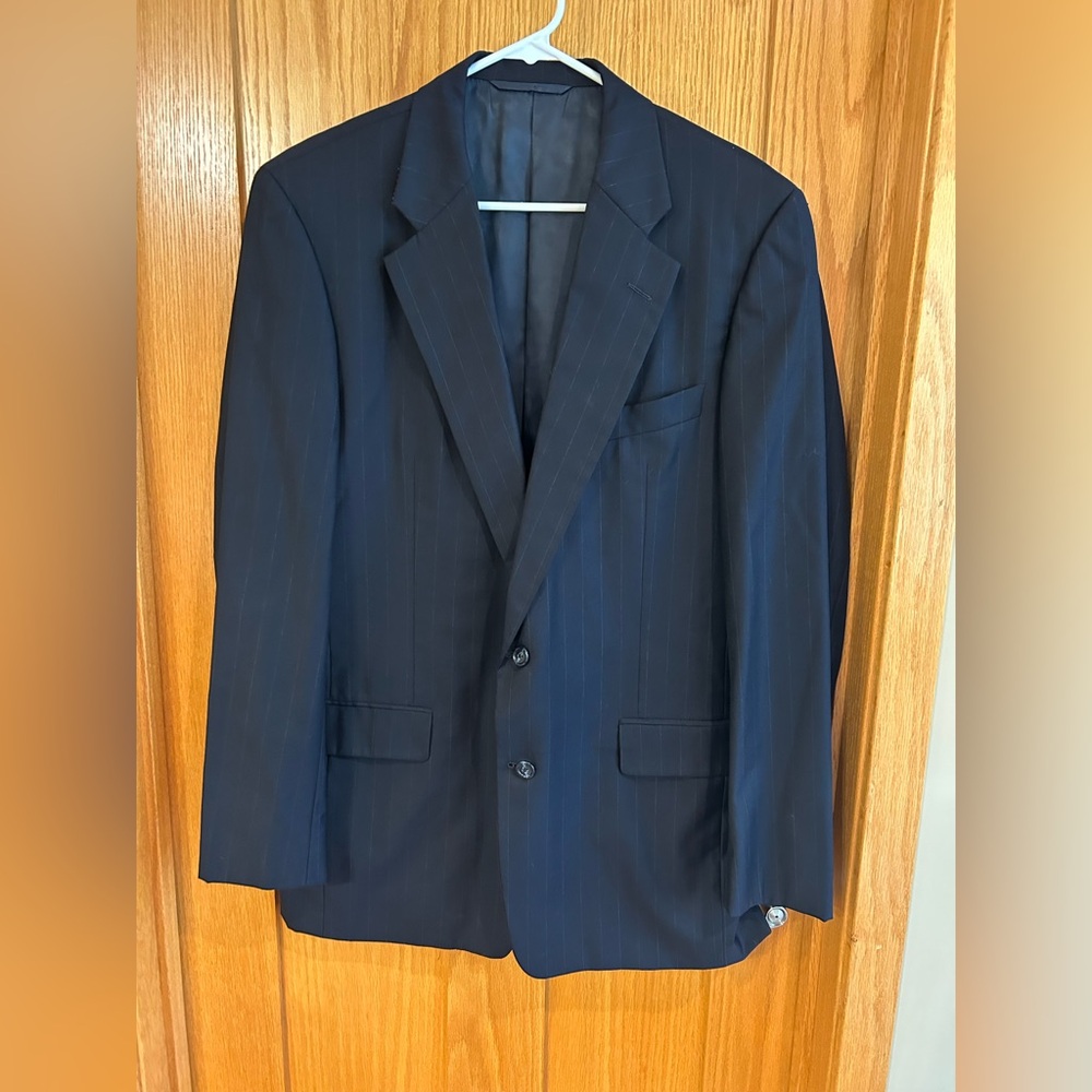 Hickey Freeman for Nordstrom Black Pinstripe Men’s Blazer Suit Coat Wool 41L